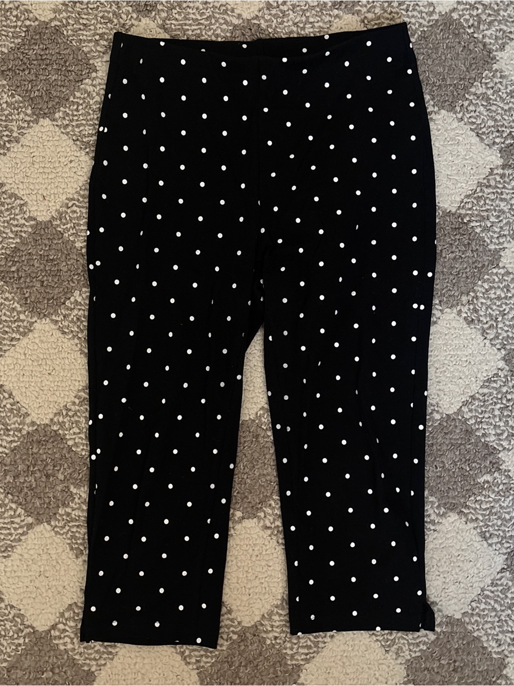 Cider Black Polka Dot Stretch Capri Leggings
